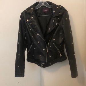 Vigoss faux leather Starred jacket zipper size S (NWOT)